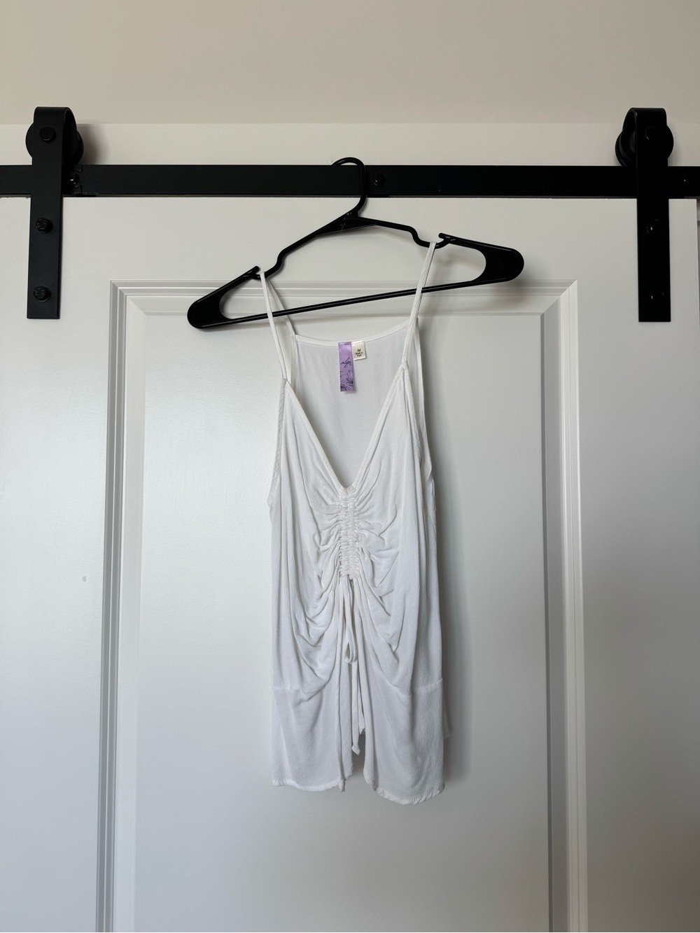 Alya White V-Neck Spaghetti Strap Cami